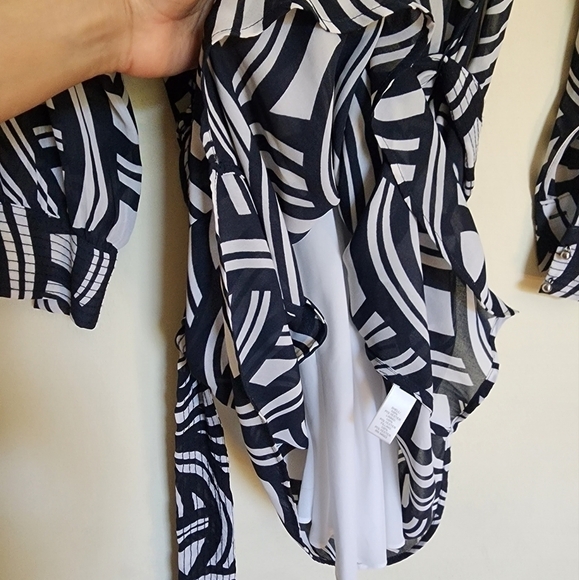 Banana Republic Business Casual V-neck All-over Print Dress size 0 NWT - Picture 4 of 7